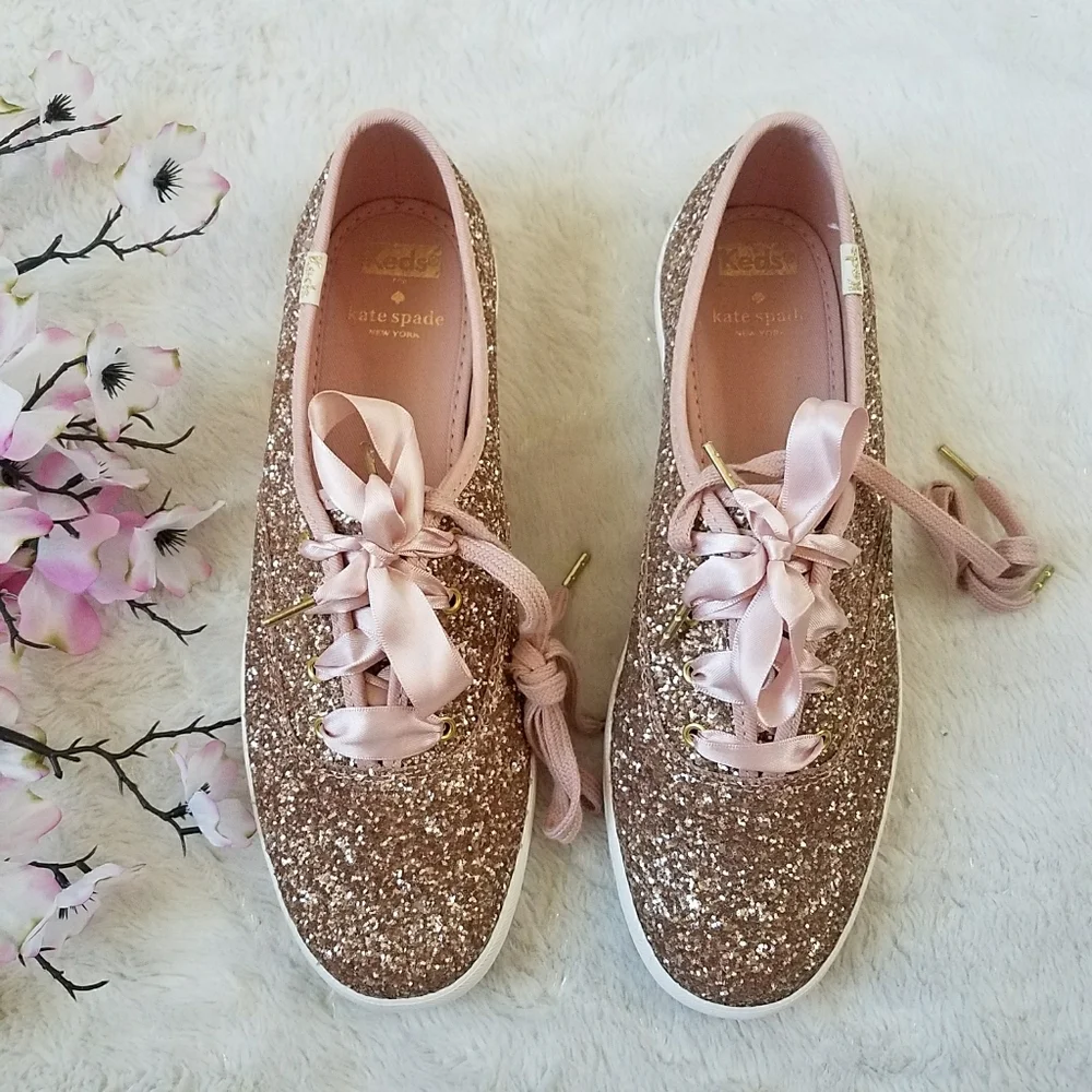 Keds x Kate Spade New York Glitter Lace-Up Sneakers